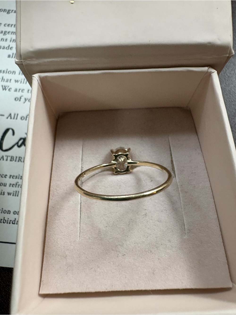 Catbird 14k Yellow Gold Swan Oval Lab-Grown Diamond Ring — 0.74 ct w/ IGI papers - Picture 8 of 17